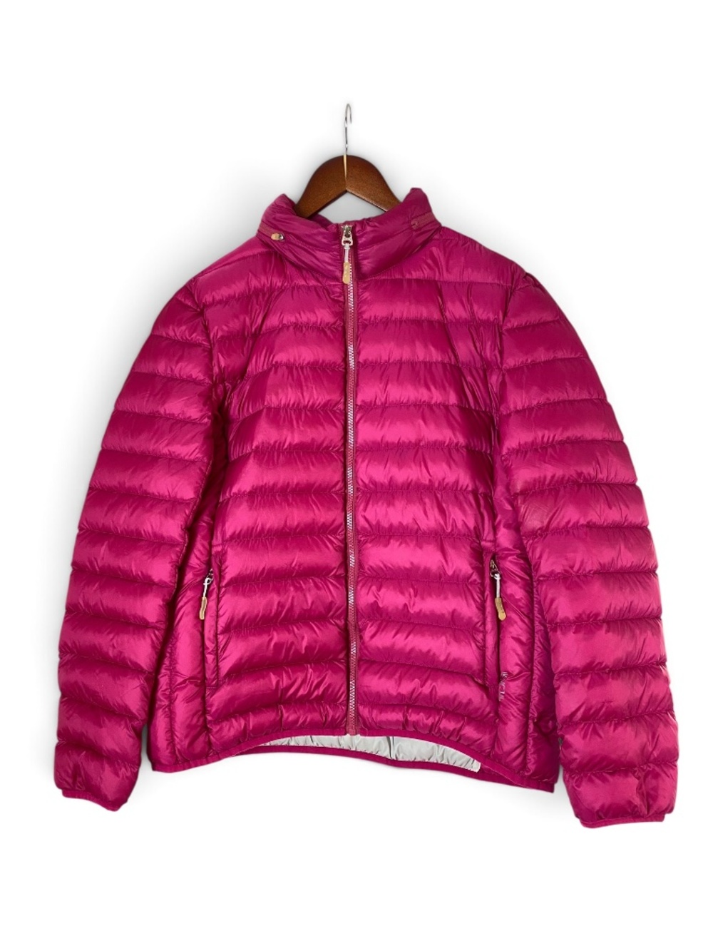 TUMI PAX Clairmont Packable Down Puffer Jacket Travel Pillow Pink L